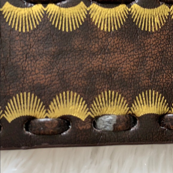 Gold and brown leather belt size XL - Picture 5 of 7